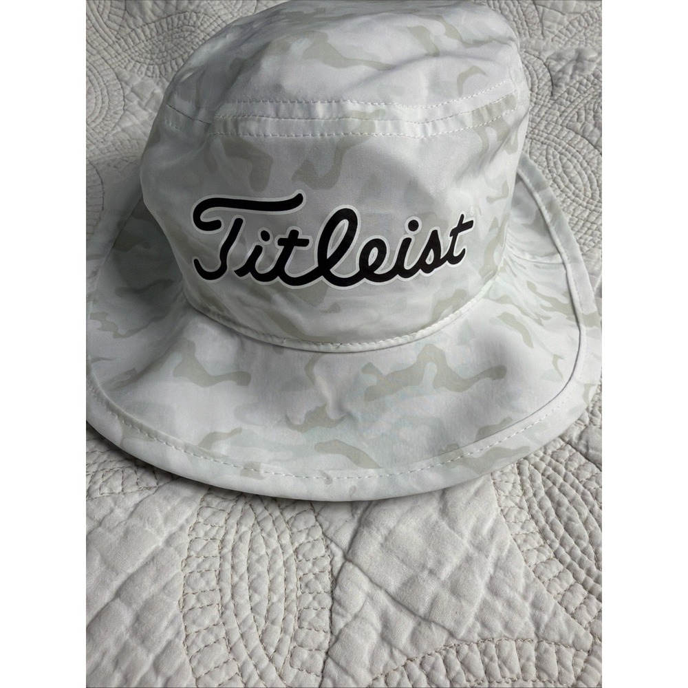 Titleist Breezer White/Camo Bucket Golf Hat Sun Protective Cap/Hat